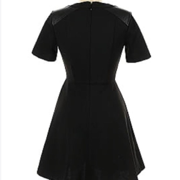 BCBGeneration A Line Dress Black,cocktail party punk Leather ponte knit size 4 - Picture 4 of 16